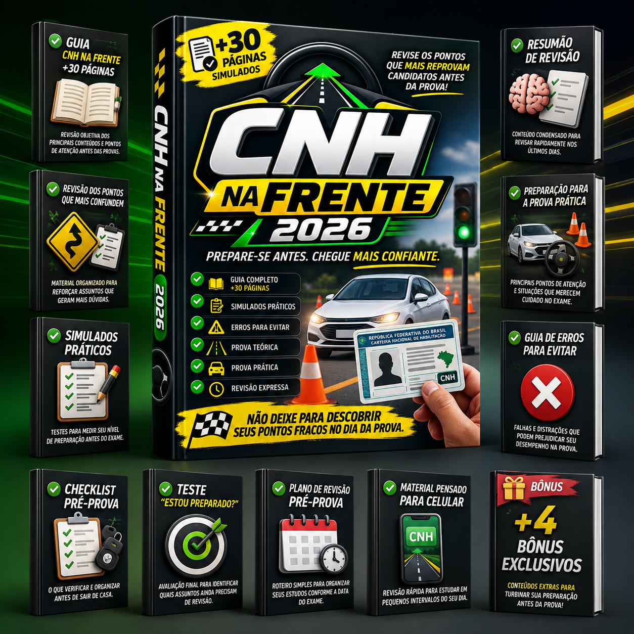CNH na Frente 2026 - material completo de preparação para provas da CNH
